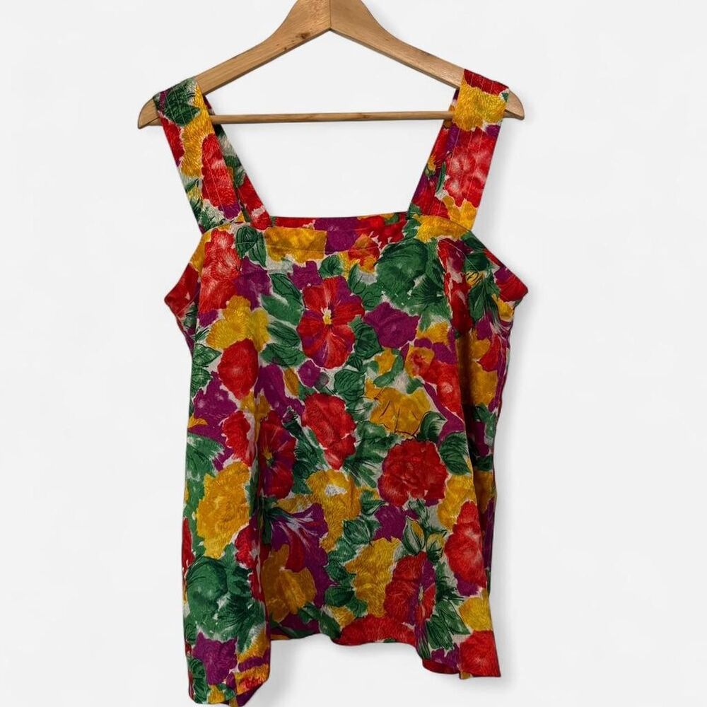 Vintage Satin Floral Top Handmade